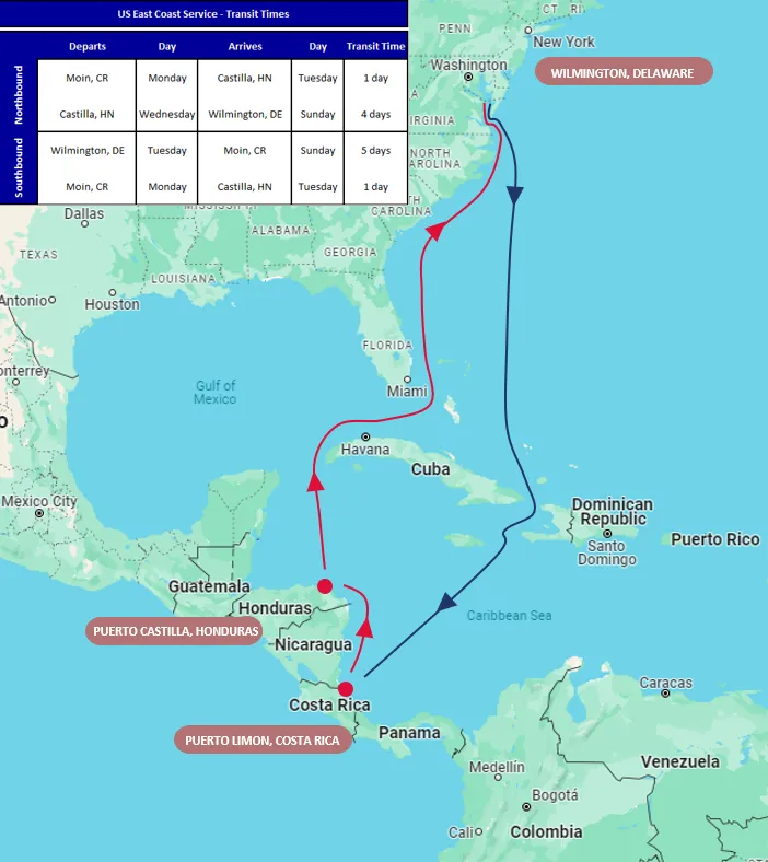 HDW Class Vessel Trading Areas